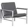 Atlas Smoke Gray Bonded Leather Accent Chair