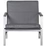 Atlas Smoke Gray Bonded Leather Accent Chair