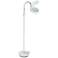Atlas White Adjustable Floor Lamp with LED Magnifier Lens