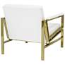 Atlas White Blended Leather Gold Steel Accent Chair