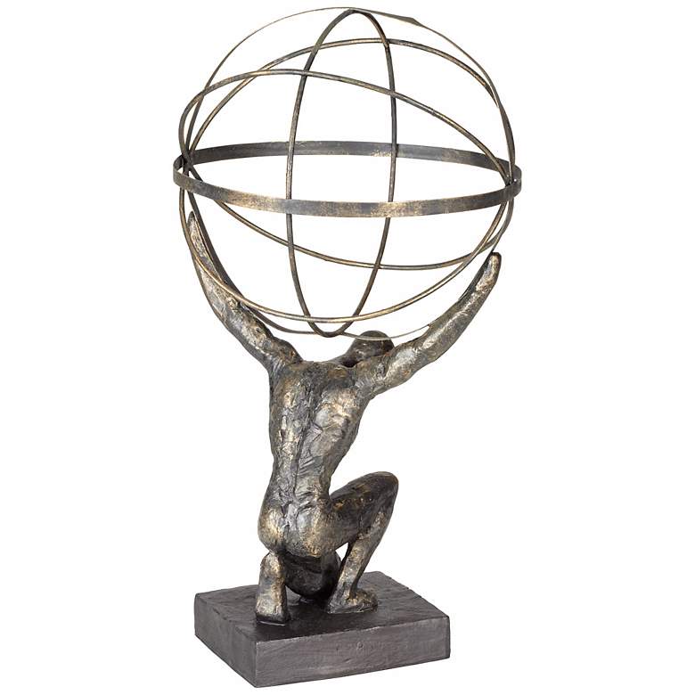 Image 4 Atlas with Globe 17 1/4 inch High Bronze Sculpture more views
