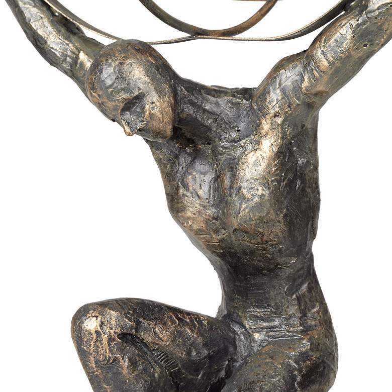 Image 5 Atlas with Globe 17 1/4 inch High Bronze Sculpture more views
