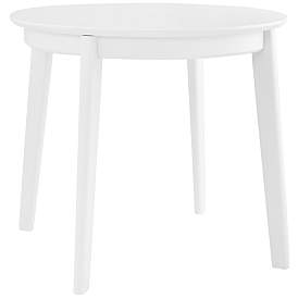 Image2 of Atle 35 3/4"W Painted Matte White Wood Round Dining Table