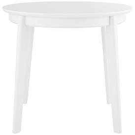 Image4 of Atle 35 3/4"W Painted Matte White Wood Round Dining Table more views