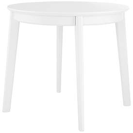 Image5 of Atle 35 3/4"W Painted Matte White Wood Round Dining Table more views
