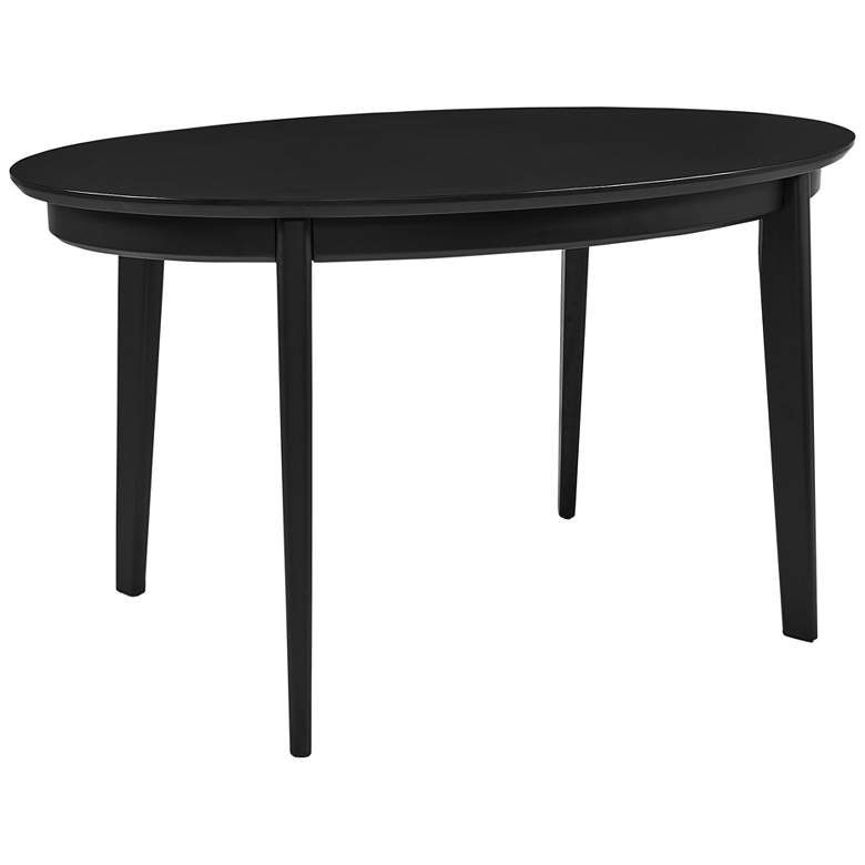 Image 2 Atle 53 1/2 inch Wide Painted Matte Black Wood Oval Dining Table
