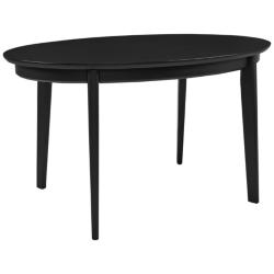 Atle 53 1/2&quot; Wide Painted Matte Black Wood Oval Dining Table