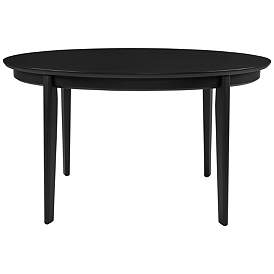 Image5 of Atle 53 1/2" Wide Painted Matte Black Wood Oval Dining Table more views