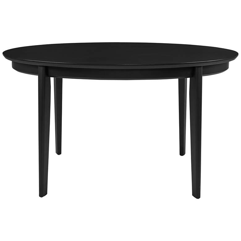 Image 5 Atle 53 1/2 inch Wide Painted Matte Black Wood Oval Dining Table more views