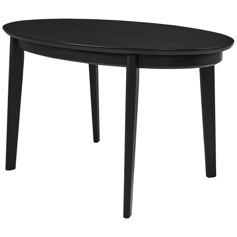 Image 7 Atle 53 1/2 inch Wide Painted Matte Black Wood Oval Dining Table more views