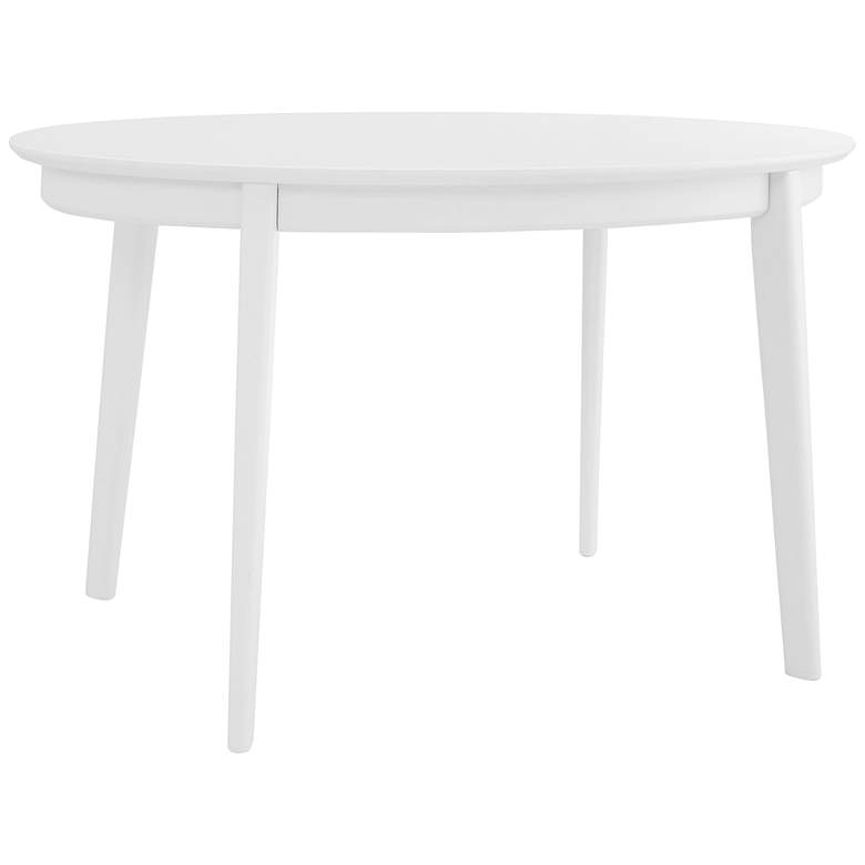 Image 3 Atle 53 1/2 inch Wide Painted Matte White Wood Oval Dining Table