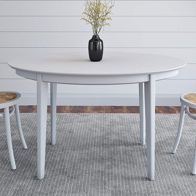 Image 1 Atle 53 1/2 inch Wide Painted Matte White Wood Oval Dining Table