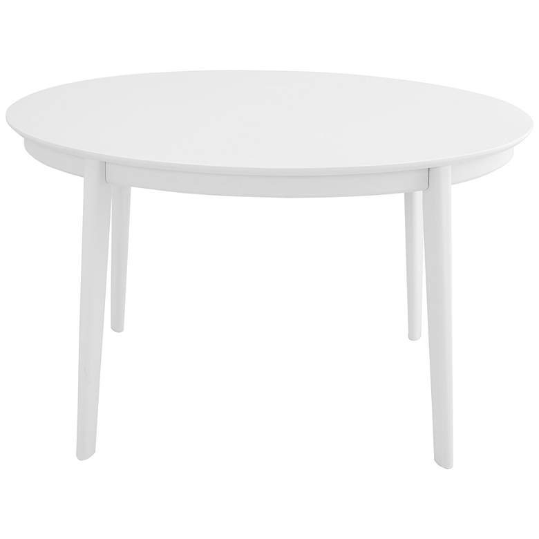 Image 5 Atle 53 1/2 inch Wide Painted Matte White Wood Oval Dining Table more views
