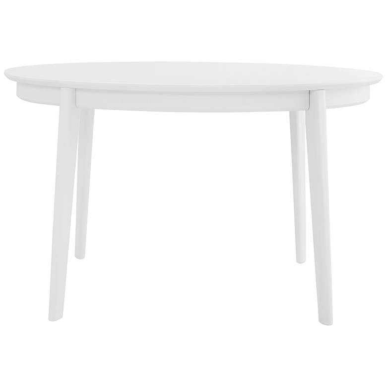 Image 6 Atle 53 1/2 inch Wide Painted Matte White Wood Oval Dining Table more views