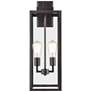 1_Atless 24"H Powder-Coated Bronze 2-Light Outdoor Wall Light