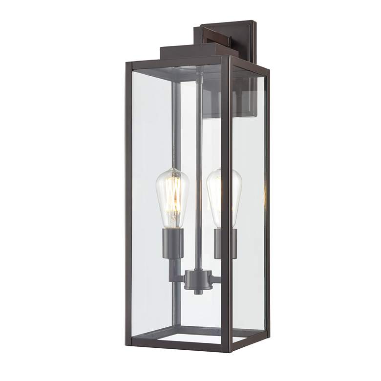 Image 2 Atless 24"H Powder-Coated Bronze 2-Light Outdoor Wall Light more views
