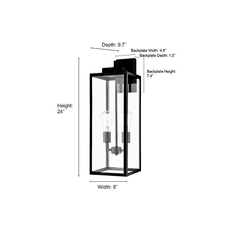 Image 6 Atless 24"H Powder-Coated Bronze 2-Light Outdoor Wall Light more views