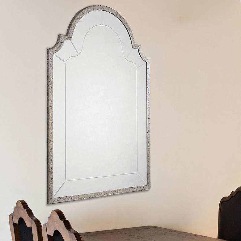 Atley Silver Leaf 28 1/4&quot; x 41 1/4&quot; Wall Mirror