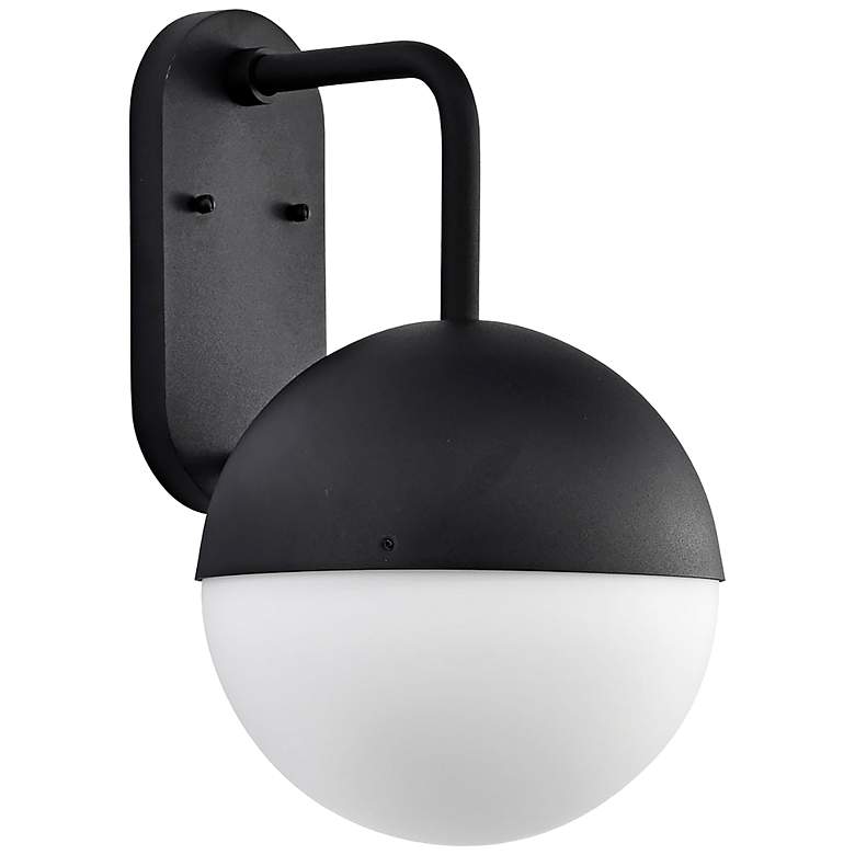 Image 1 Atmosphere; 10W LED; Large Wall Lantern; Matte Black with White Opal Glass