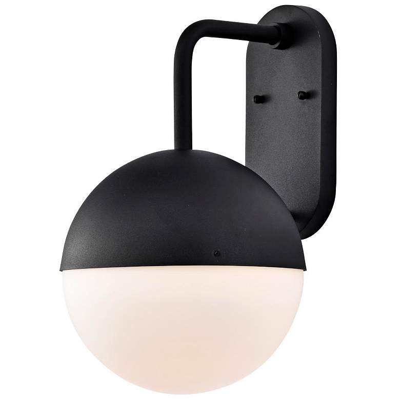 Image 5 Atmosphere; 10W LED; Large Wall Lantern; Matte Black with White Opal Glass more views
