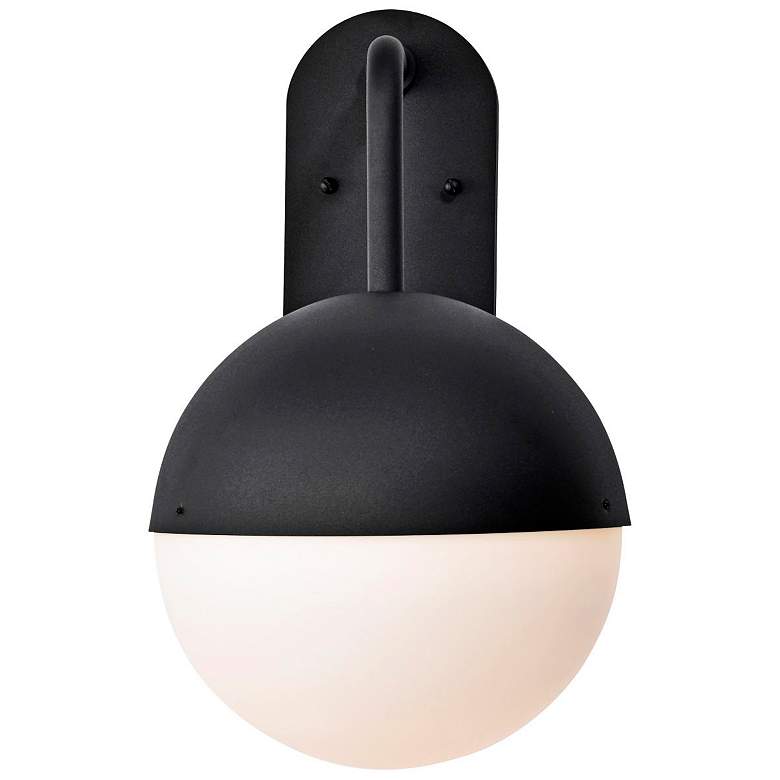 Image 6 Atmosphere; 10W LED; Large Wall Lantern; Matte Black with White Opal Glass more views