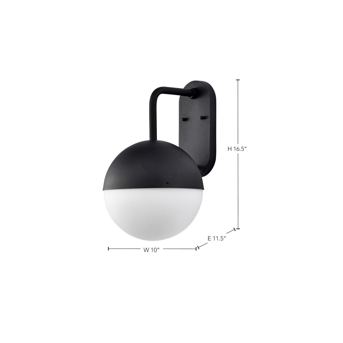 Atmosphere; 10W LED; Large Wall Lantern; Matte Black with White Opal Glass