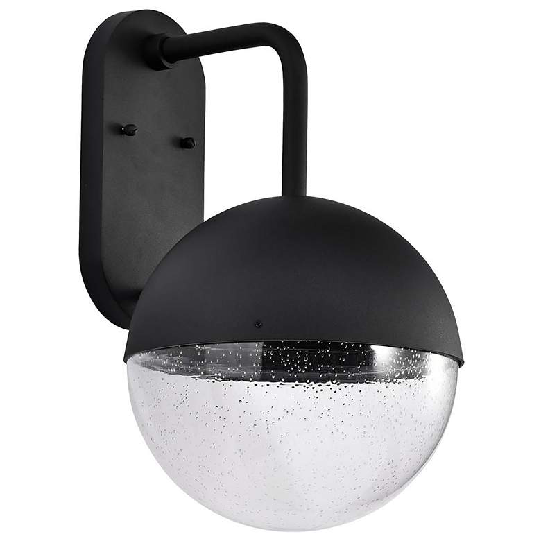 Image 1 Atmosphere; 10W LED; Wall Lantern; Matte Black w Clear Seeded Glass