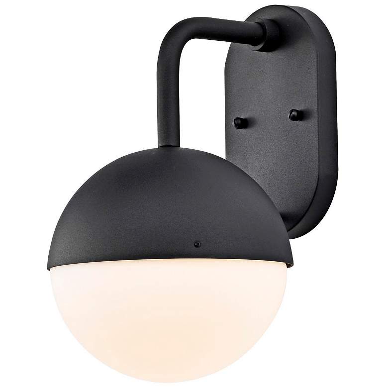 Image 5 Atmosphere; 6W LED; Medium Wall Lantern; Matte Black with White Opal Glass more views