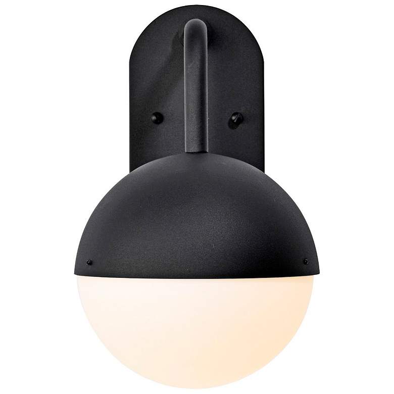 Image 7 Atmosphere; 6W LED; Medium Wall Lantern; Matte Black with White Opal Glass more views