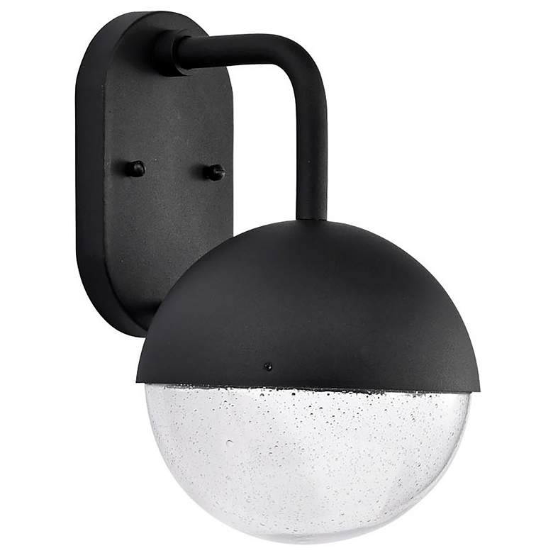 Image 1 Atmosphere; 6W LED; Wall Lantern; Matte Black w Clear Seeded Glass