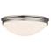 Atom 12.5" Wide 2-Light Brushed Steel Flush Mount w/ Opal Glass Shade