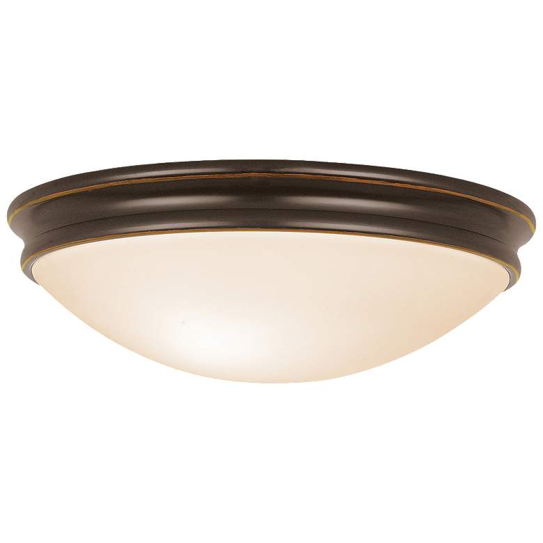 Image 1 Atom 12.5 inch Wide Oil Rubbed Bronze Opal Glass Flush Mount Ceiling Light