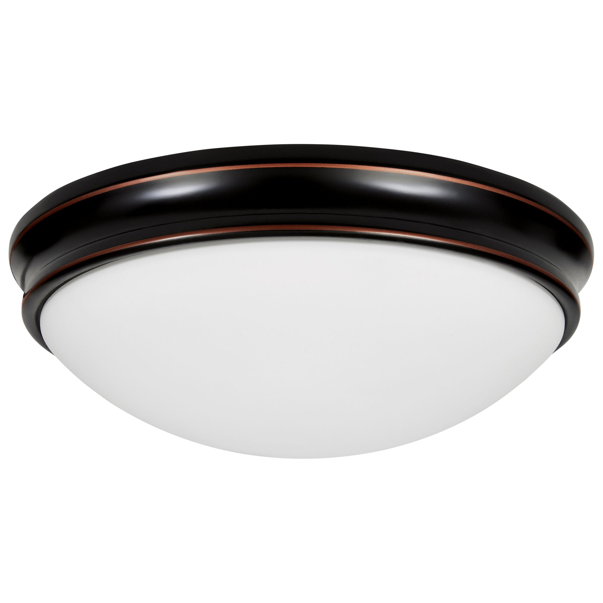 Image 2 Atom 12.5" Wide Oil Rubbed Bronze Opal Glass Flush Mount Ceiling Light more views