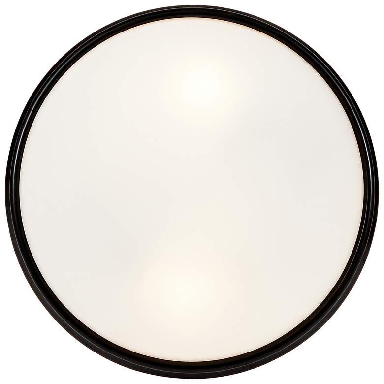 Image 4 Atom 12.5" Wide Oil Rubbed Bronze Opal Glass Flush Mount Ceiling Light more views