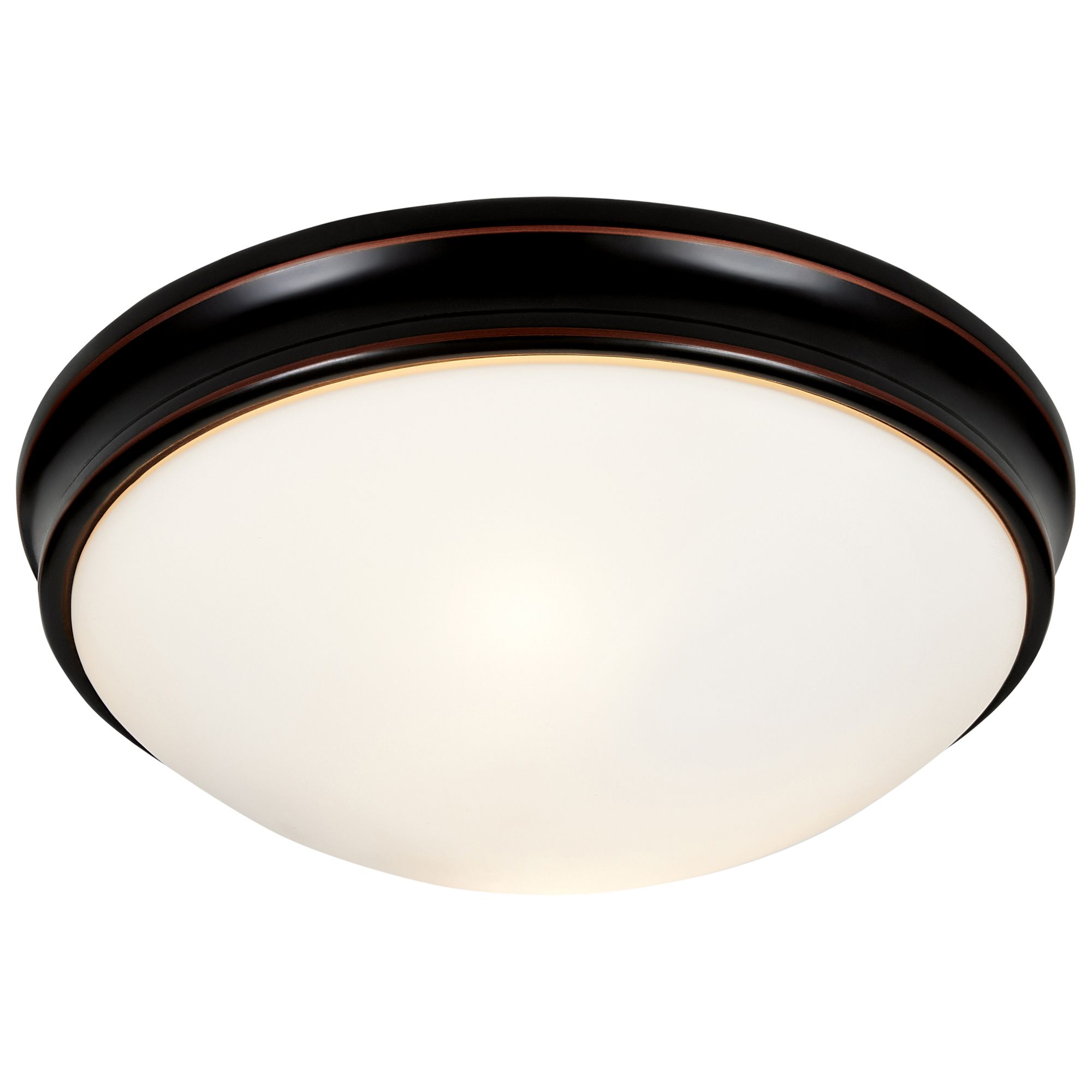 Image 5 Atom 12.5" Wide Oil Rubbed Bronze Opal Glass Flush Mount Ceiling Light more views