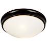 5_Atom 12.5" Wide Oil Rubbed Bronze Opal Glass Flush Mount Ceiling Light more views