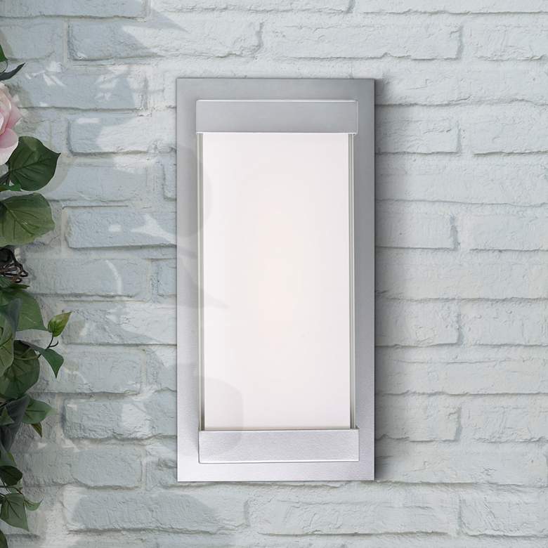 Image 1 Atom 12" High Silica Frosted Glass LED Outdoor Wall Light