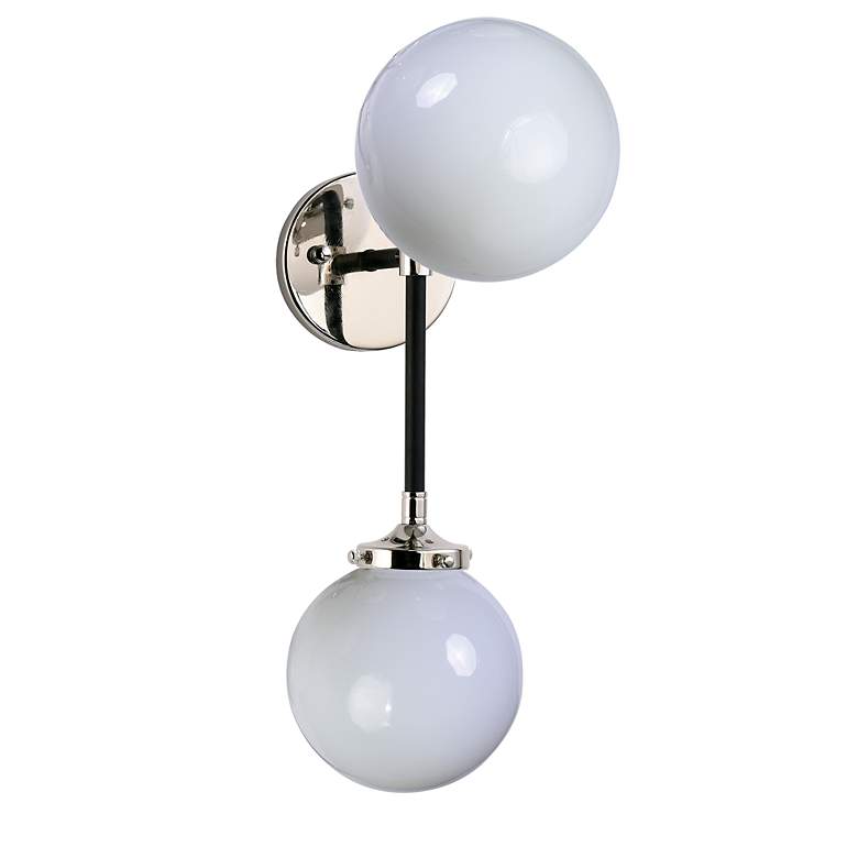 Image 4 Atom 2-Light 6" Wide Black/Polished Nickel Wall Sconce more views