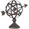Atom with Arrow 12 1/4" High Armillary Sphere Sculpture