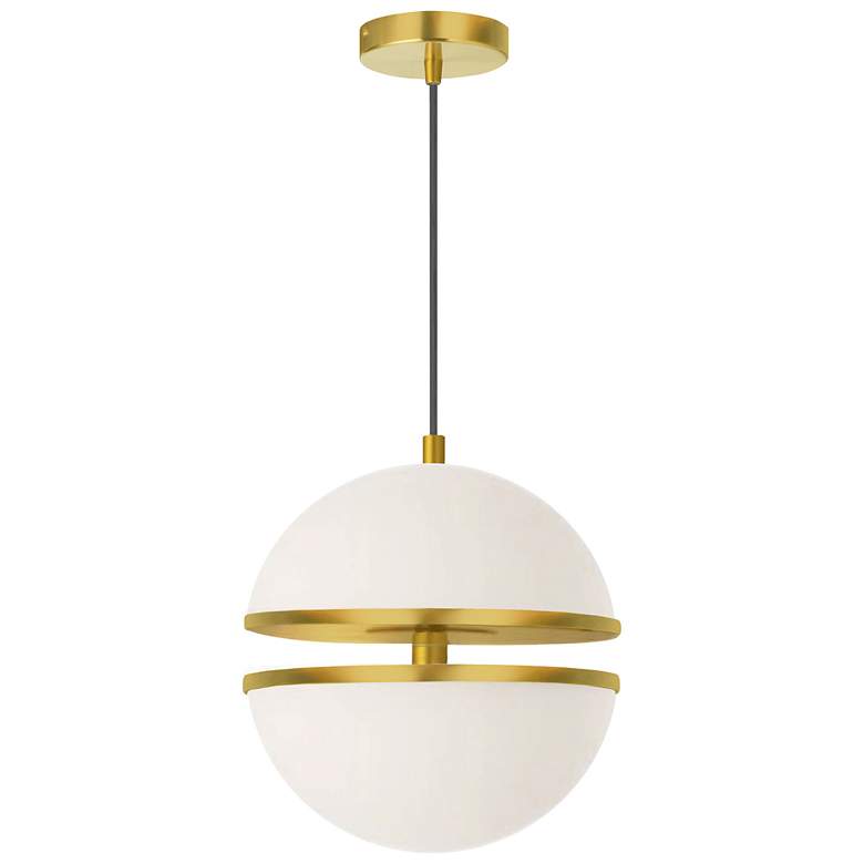 Image 1 Atomic 12 inch Wide Aged Brass 30W Pendant