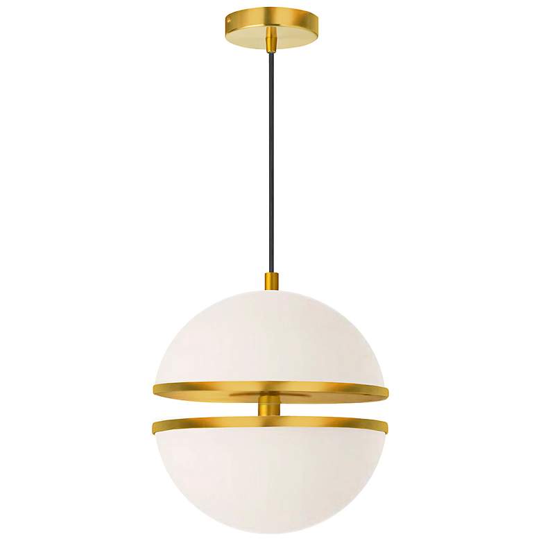 Image 1 Atomic 12" Wide Aged Brass LED Mini Pendant