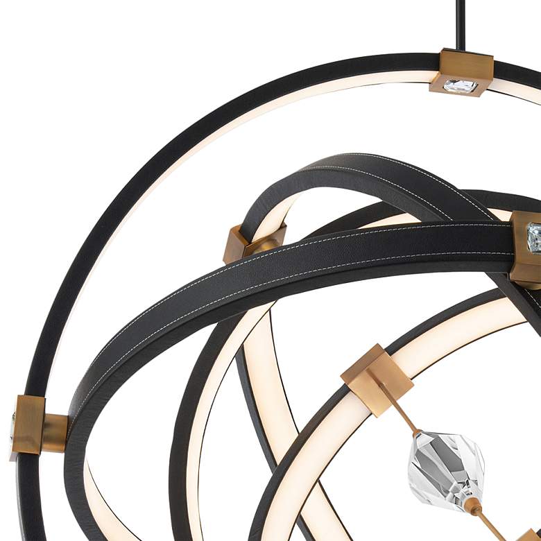Image 4 Atomic 36 1/2" Wide Black and Aged Brass LED Pendant Light more views