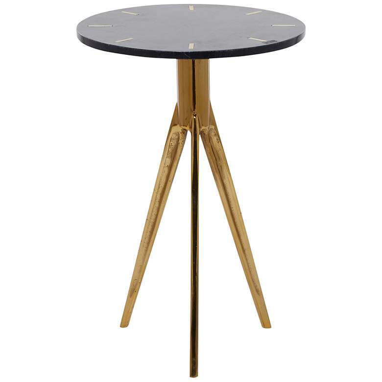 Image 3 Atomina 14 3/4 inch Wide Shiny Gold Tripod Accent Table more views