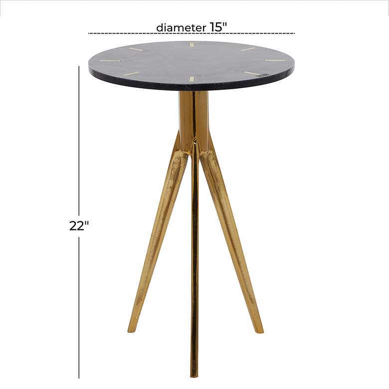 Image 7 Atomina 14 3/4 inch Wide Shiny Gold Tripod Accent Table more views