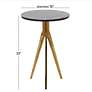 Atomina 14 3/4" Wide Shiny Gold Tripod Accent Table
