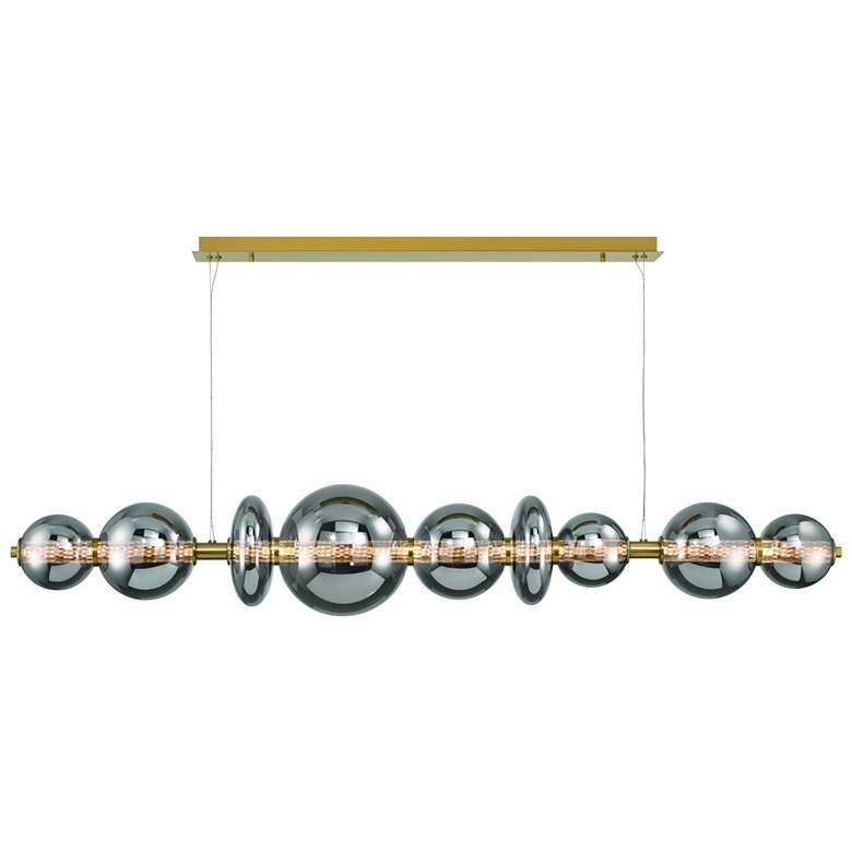 Image 1 Atomo 74" LED Chandelier  Gold With Smoked Glass