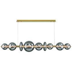 Atomo 74" LED Chandelier  Gold With Smoked Glass