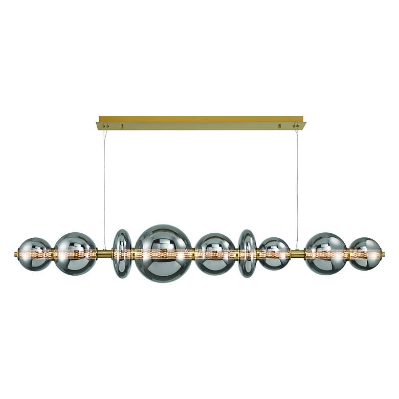 Image 2 Atomo 74" LED Chandelier  Gold With Smoked Glass more views