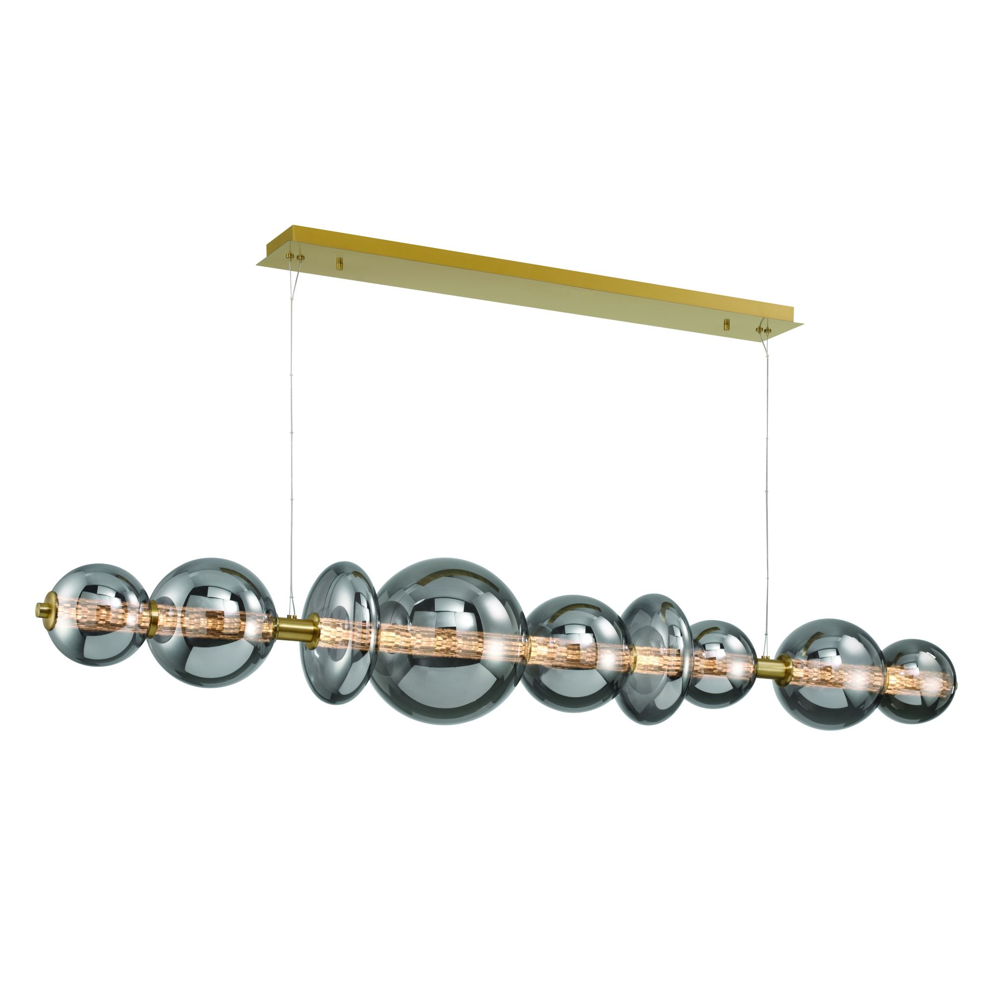 Image 3 Atomo 74" LED Chandelier  Gold With Smoked Glass more views