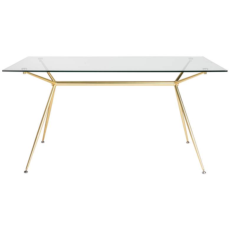 Image 2 Atos 60" Wide Brushed Gold Rectangular Desk